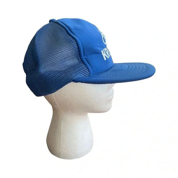 Vintage KRUPP Trucker Hat by Euro Cap — Royal Blue Mesh Snapback, Made in Taiwan - Picture 6 of 12
